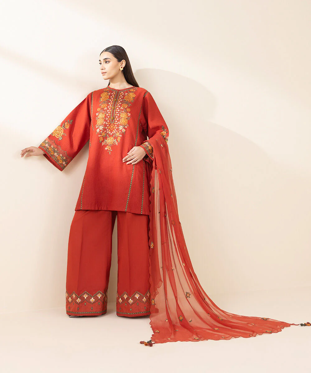 Sapphire 0U3PEST25V23 3 Piece Embroidered Dobby Suit Statement Eid 1 2025