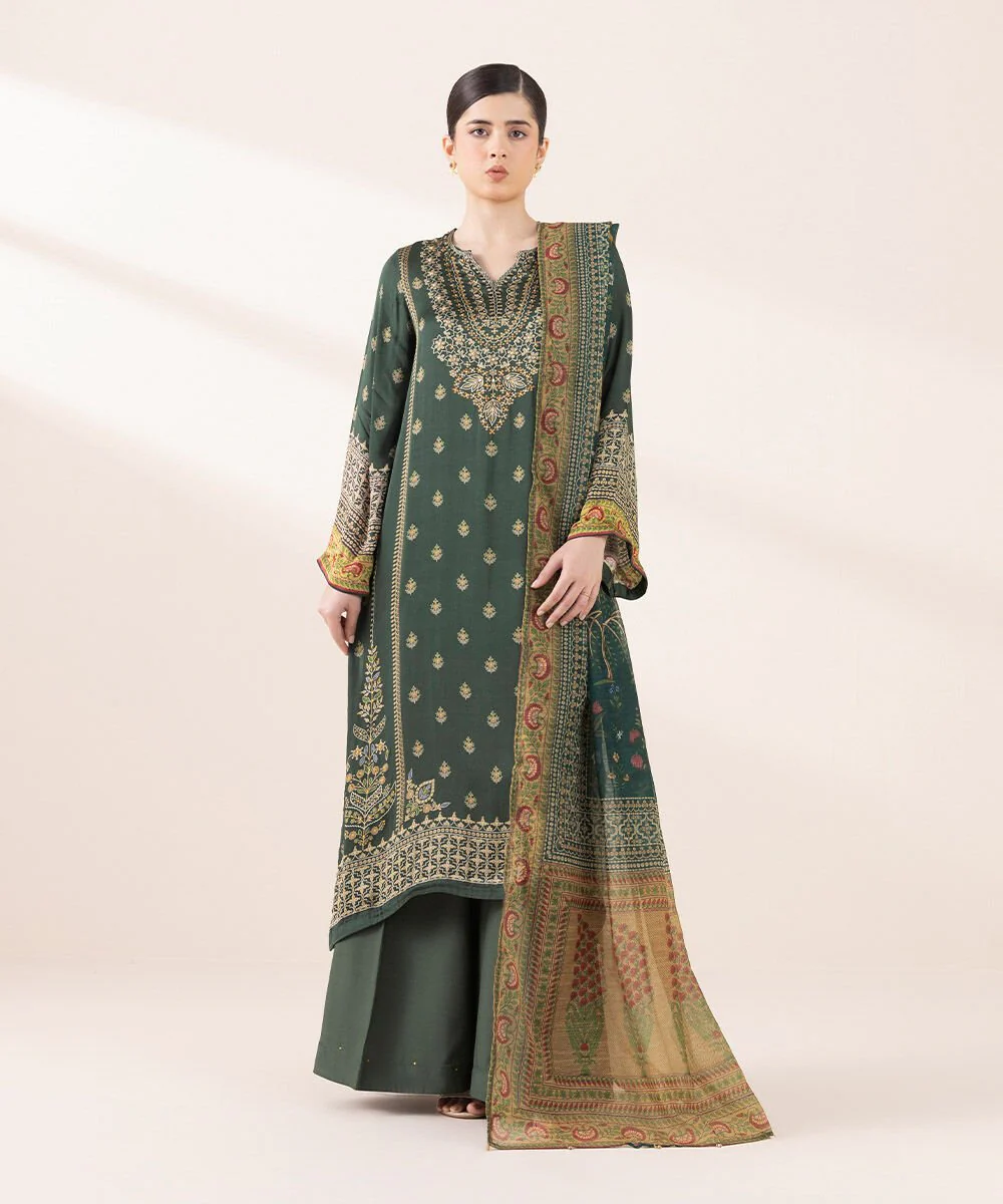 Sapphire 3 Piece - Embellished Silk Suit T3PSLS25V310 Eid 1 RTW 2025
