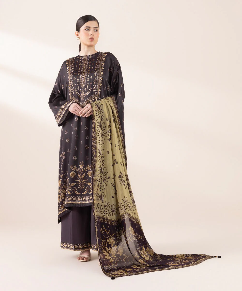 Sapphire 3 Piece - Embellished Silk Suit T3PSLS25V315 Eid 1 RTW 2025
