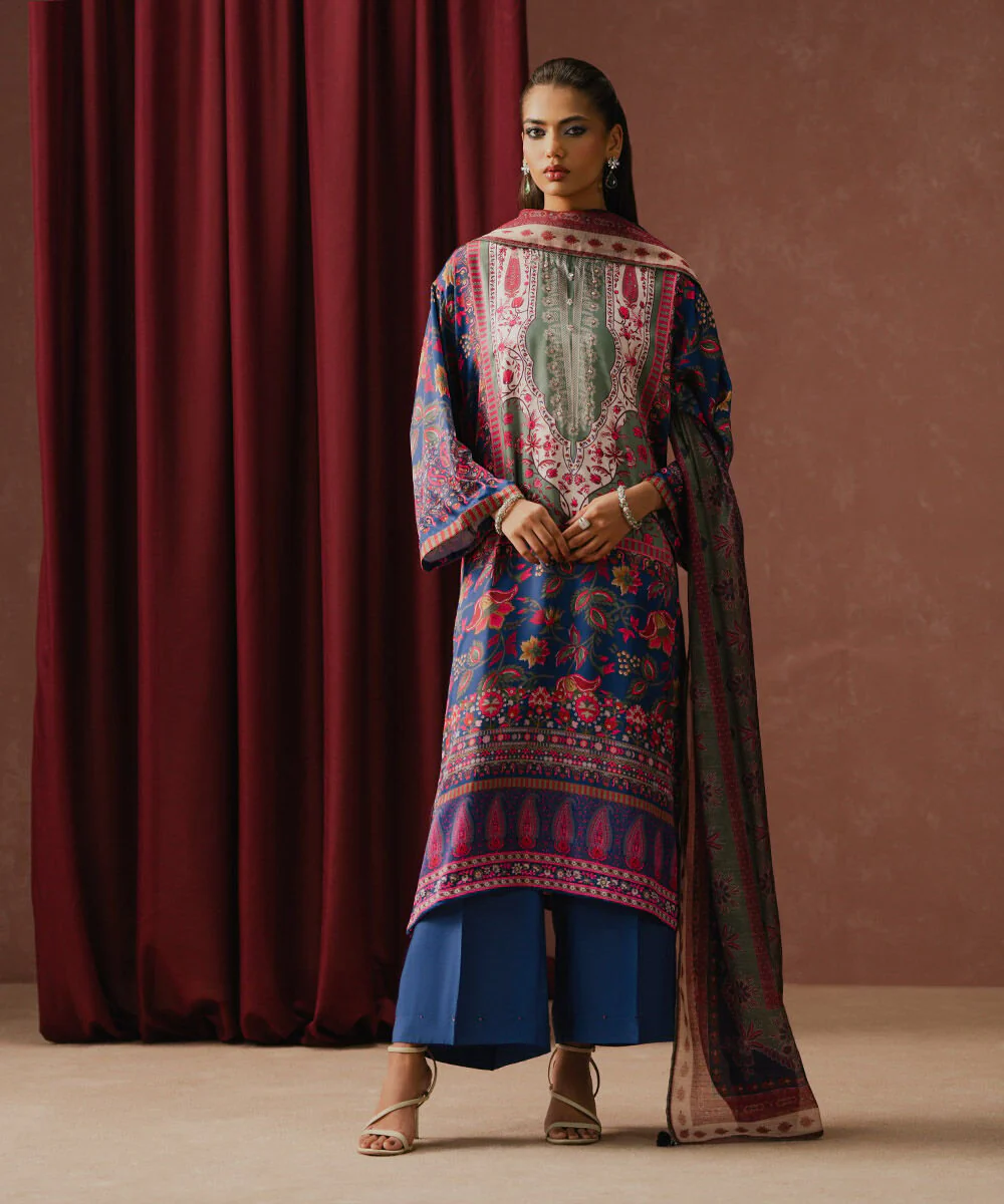 Sapphire 3 Piece - Embellished Silk Suit T3PSLS25V324 Eid 1 RTW 2025