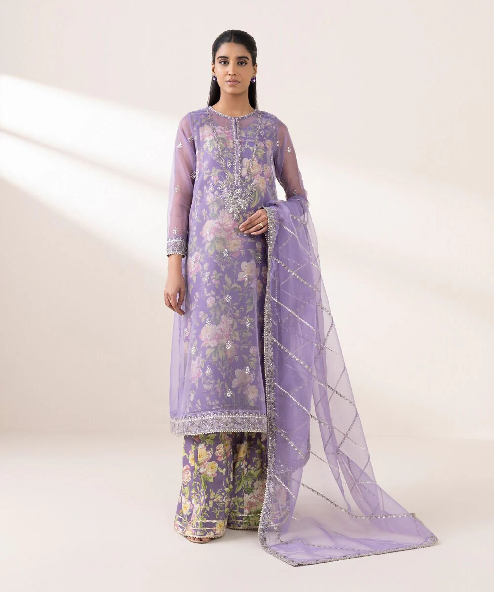 Sapphire 3 Piece - Embroidered Organza Suit F3SFLX25V334 Eid 1 RTW 2025