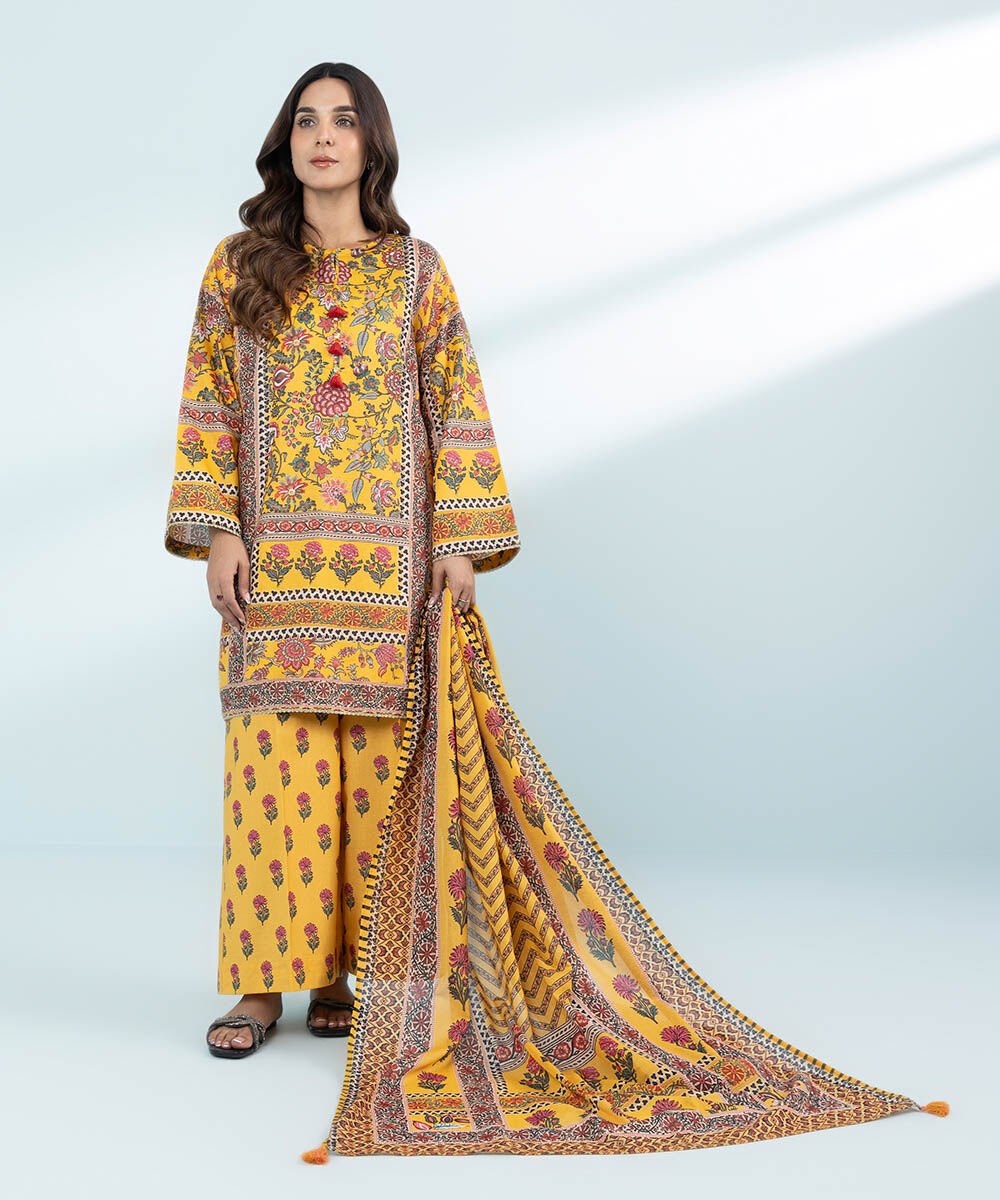 Sapphire 3 Piece - Printed Zari Lawn Suit 00002543MOM2 Eid 1 RTW 2025