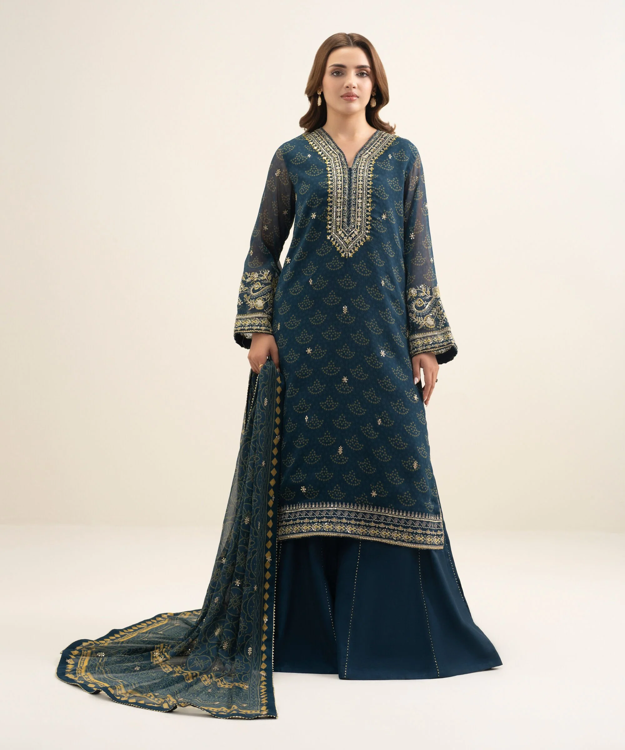 Sapphire 3FELXS26V224 Embroidered Chiffon Suit Eid 1 2026