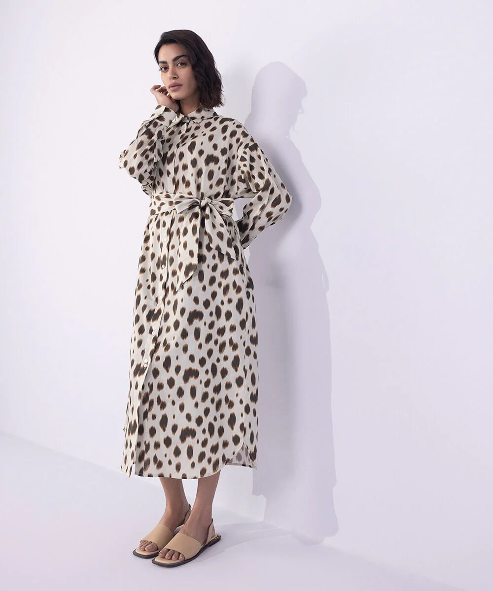 Sapphire Animal Print Dress With Belt WTOPS25V2011 West RTW 2025