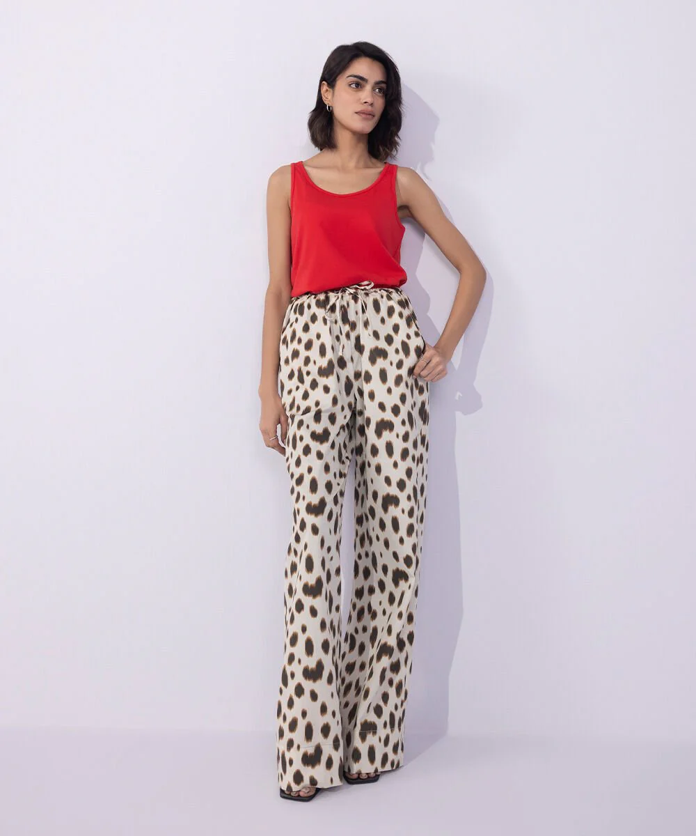 Sapphire Animal Print Wide-Leg Trousers WBTMS25V2005 West RTW 2025