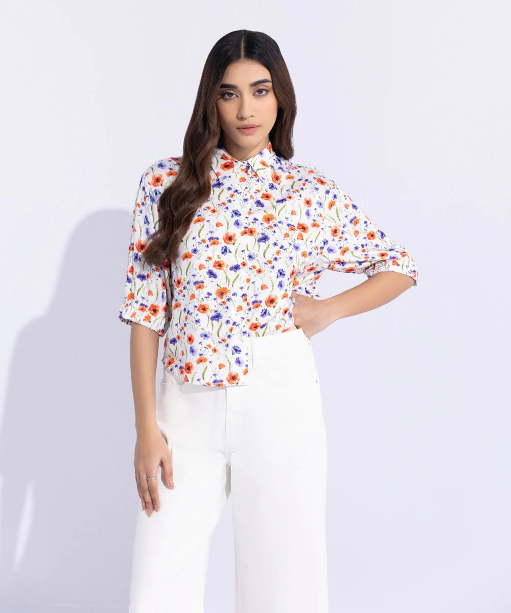Sapphire Cropped Shirt With Elasticated Sleeves WTOPS25V2041 West RTW 2025