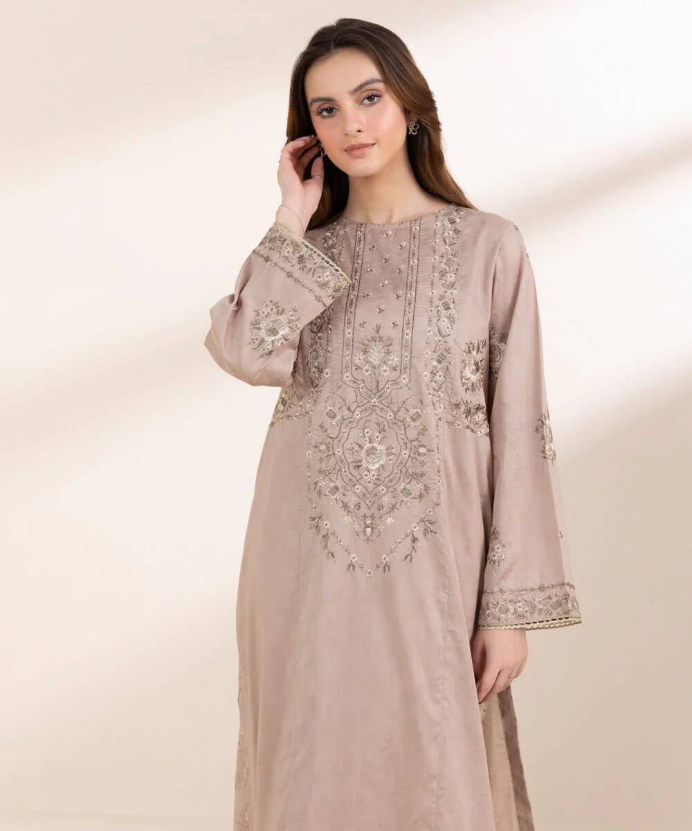 Sapphire Embroidered Cotton Jacquard Shirt 2PRS25V313SD Eid 1 RTW 2025