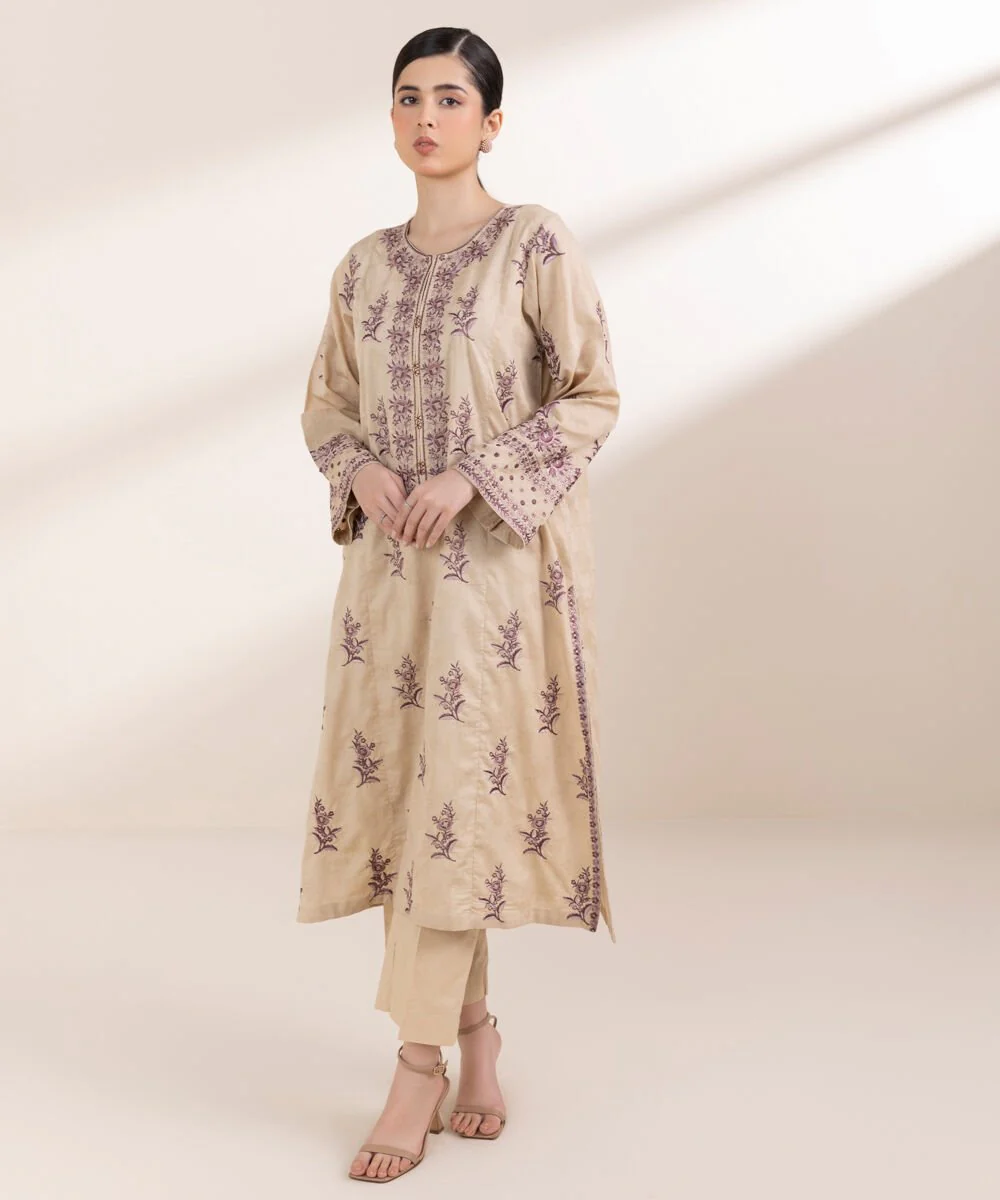 Sapphire Embroidered Cotton Jacquard Shirt 2PRS25V316SD Eid 1 RTW 2025
