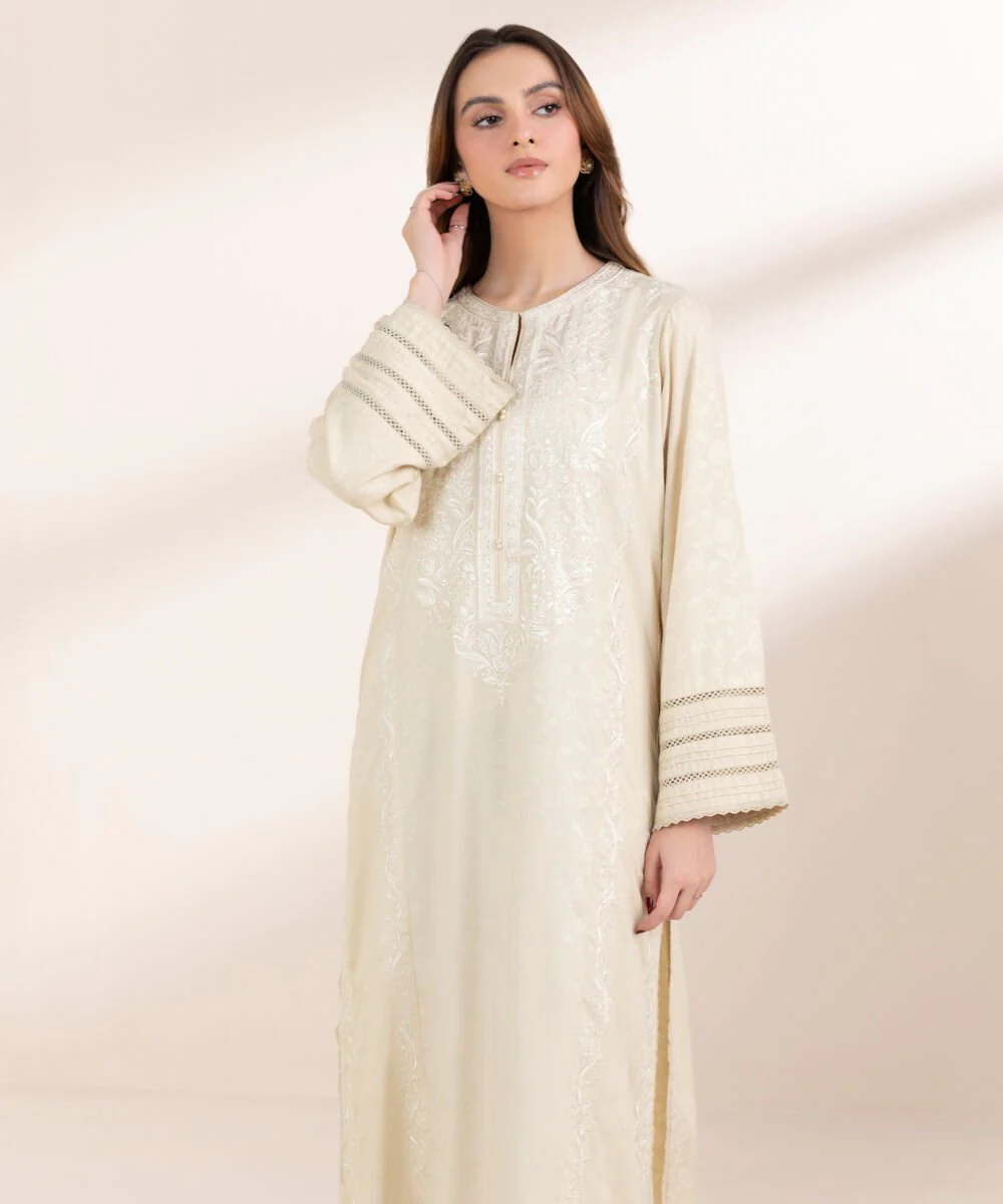 Sapphire Embroidered Cotton Jacquard Shirt 2PRST25V35ST Eid 1 RTW 2025
