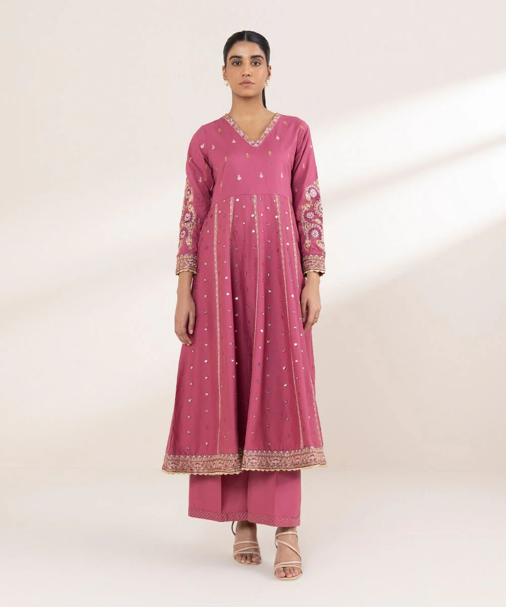 Sapphire Embroidered Crosshatch Pishwas 3PTES25V224S Eid 1 RTW 2025