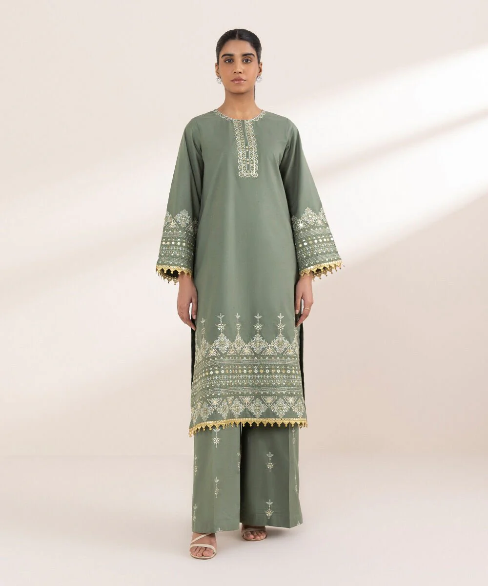 Sapphire Embroidered Crosshatch Shirt 3PTES25V217S Eid 1 RTW 2025