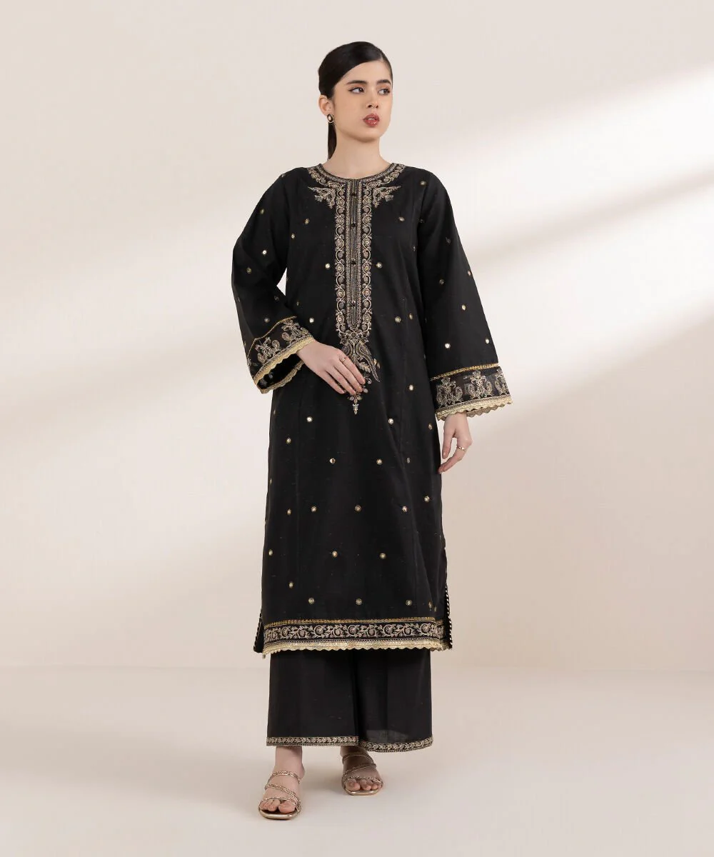 Sapphire Embroidered Crosshatch Shirt 3PTES25V220S Eid 1 RTW 2025