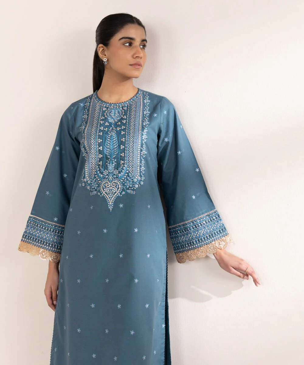 Sapphire Embroidered Crosshatch Shirt 3PTES25V223S Eid 1 RTW 2025