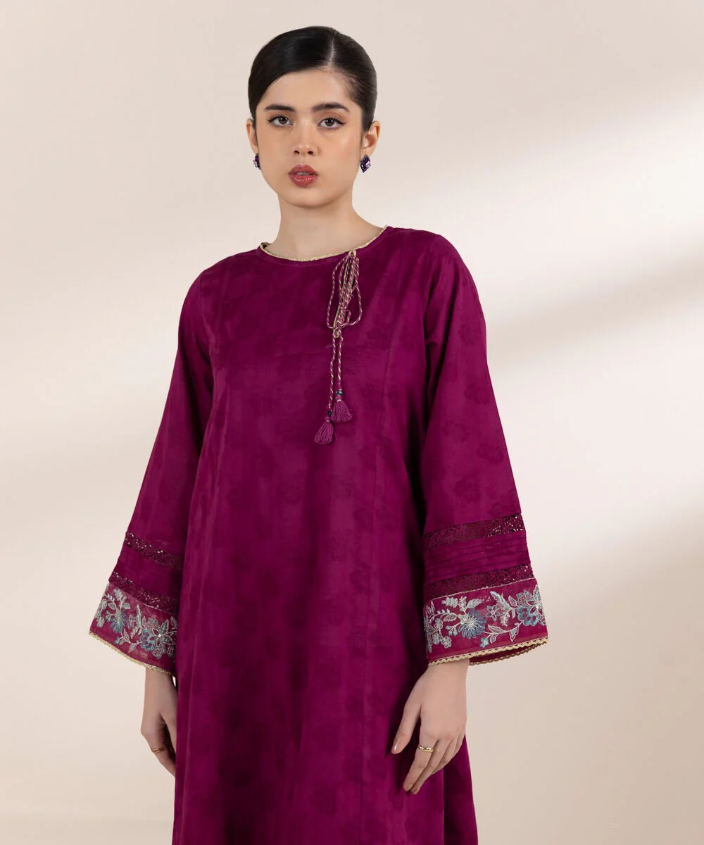 Sapphire Embroidered Jacquard Shirt 3PEDF25V212S Eid 1 RTW 2025