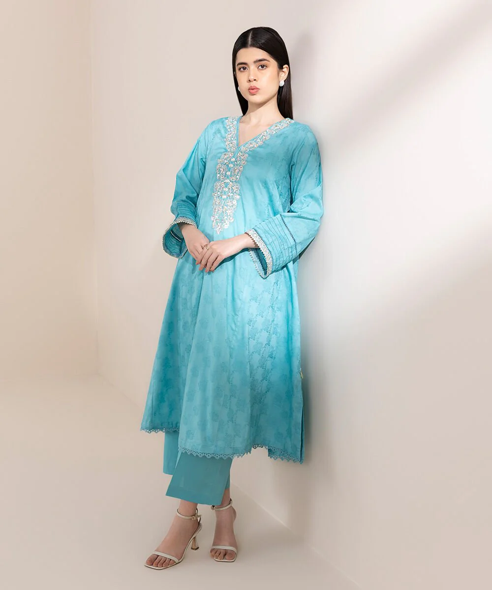 Sapphire Embroidered Jacquard Shirt 3PEDFW25V29S Eid 1 RTW 2025