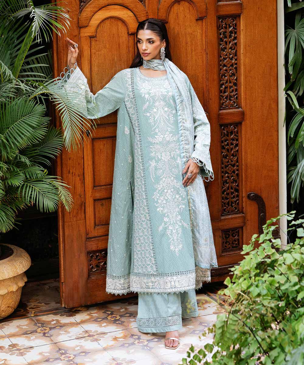 Sapphire Embroidered Jacquard Shirt 3PRSTE25V37S Eid 1 RTW 2025