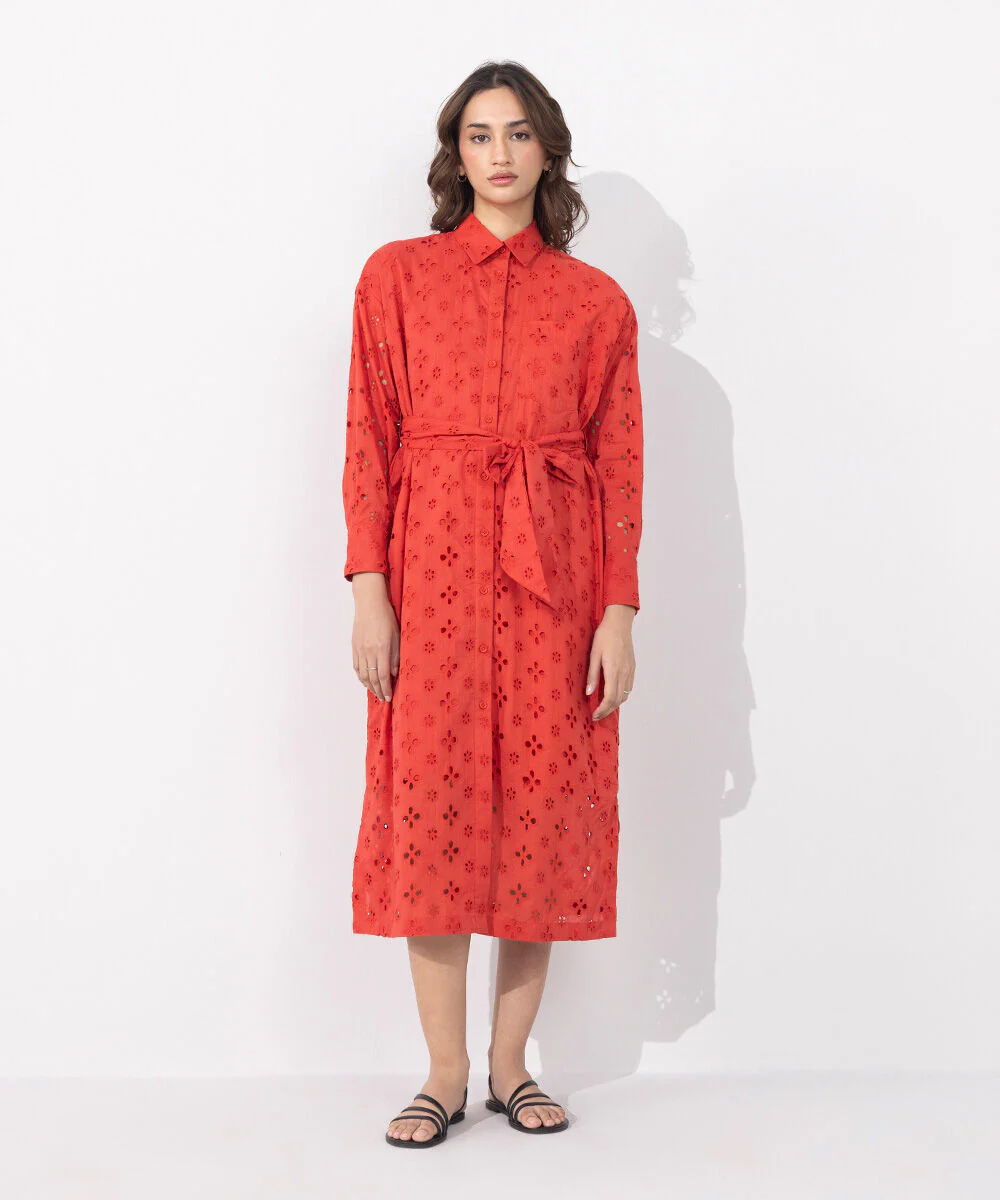 Sapphire Embroidered Shirt Dress WTOPS25V2016 West RTW 2025