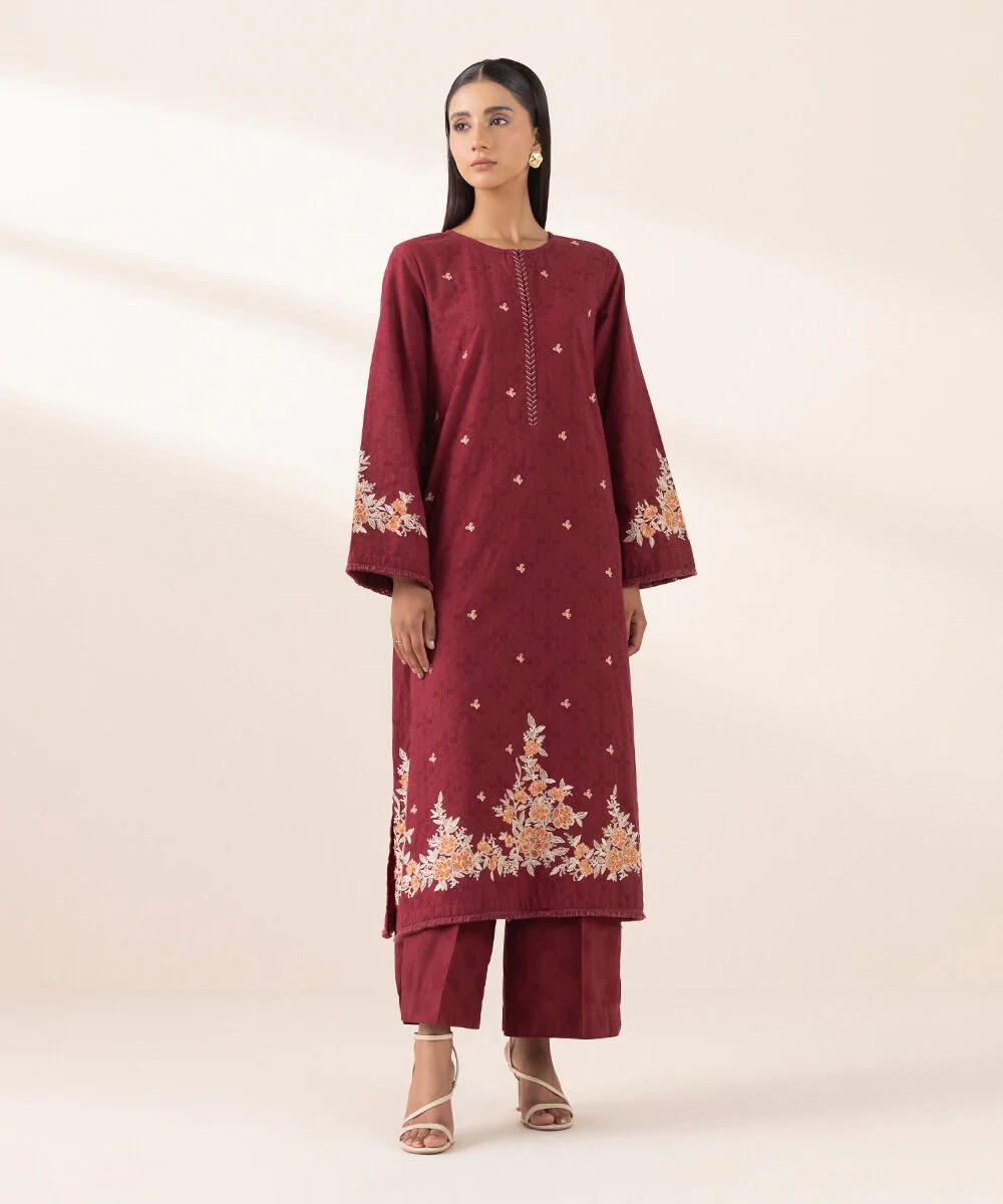 Sapphire Embroidered Yarn Dyed Shirt 3PRST25V315S Eid 1 RTW 2025