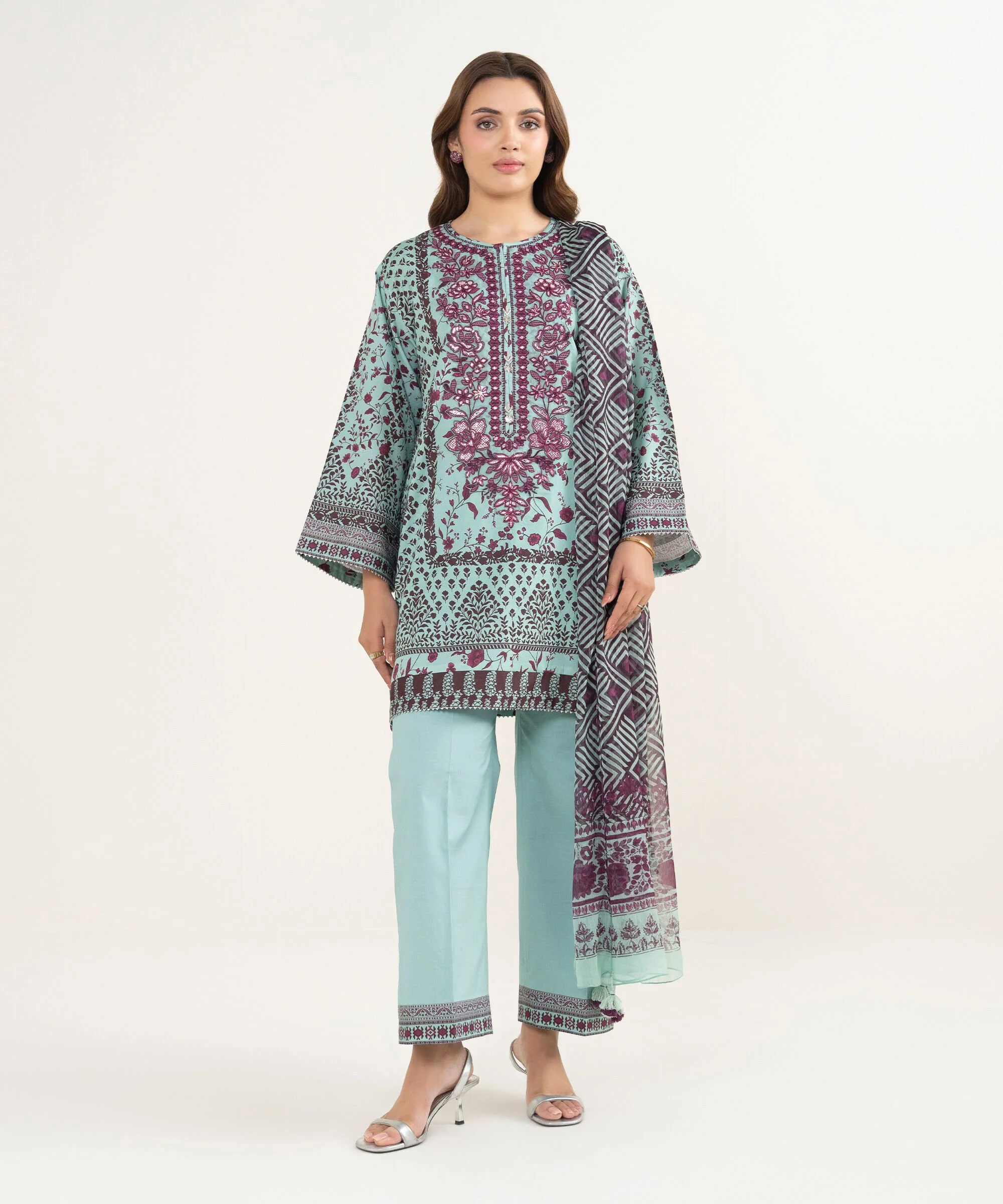 Sapphire FELXS26V122B Embroidered Cotton Net Suit Eid 1 2026