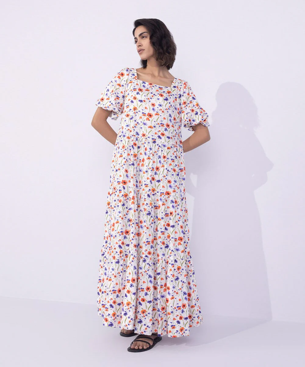 Sapphire Floral Print Tier Dress WTOPS25V2013 West RTW 2025