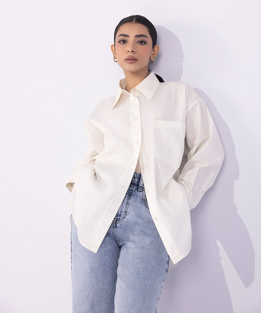 Sapphire Oversized Cotton Shirt WTOPS25V2035 West RTW 2025