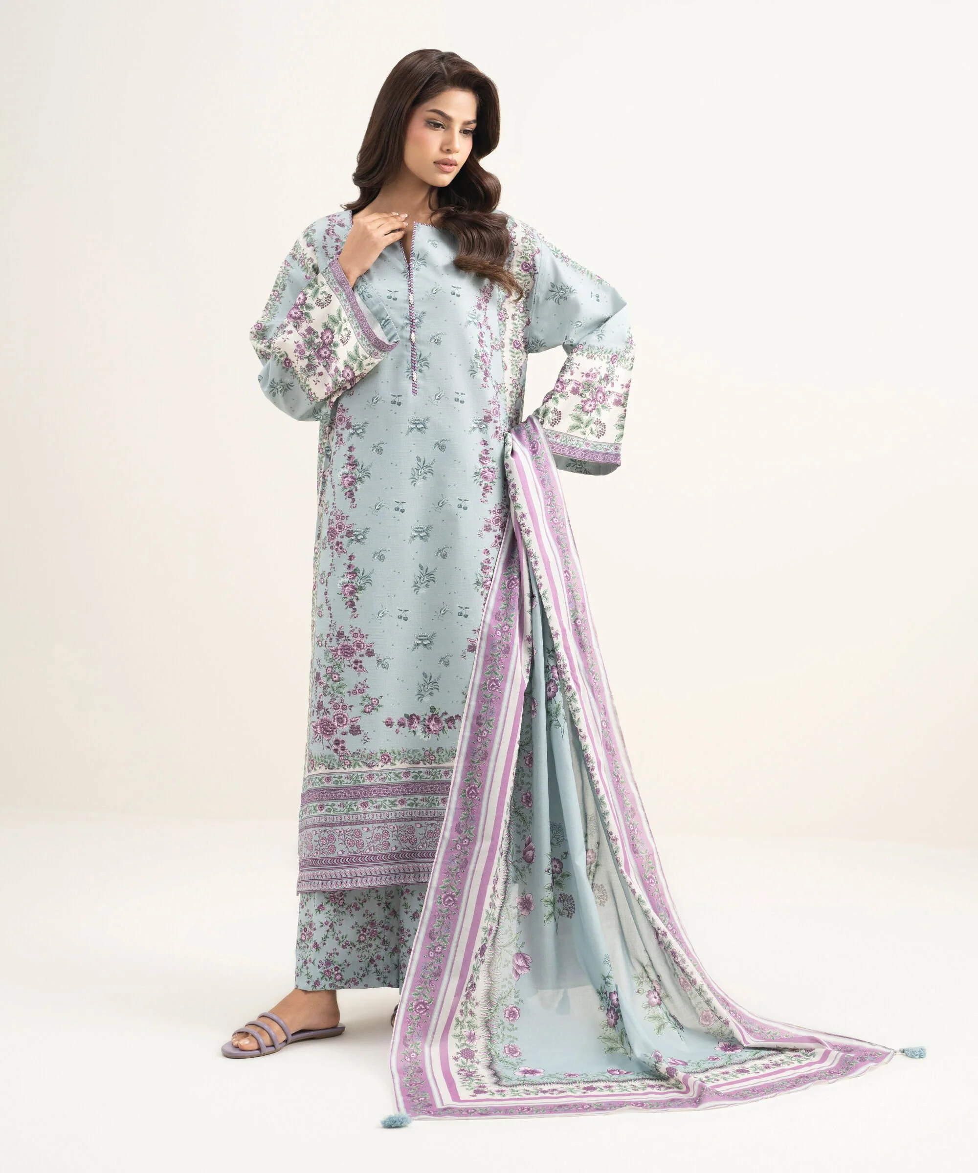 Sapphire PESGS26V155B Embroidered Zari Lawn Suit Eid 1 2026
