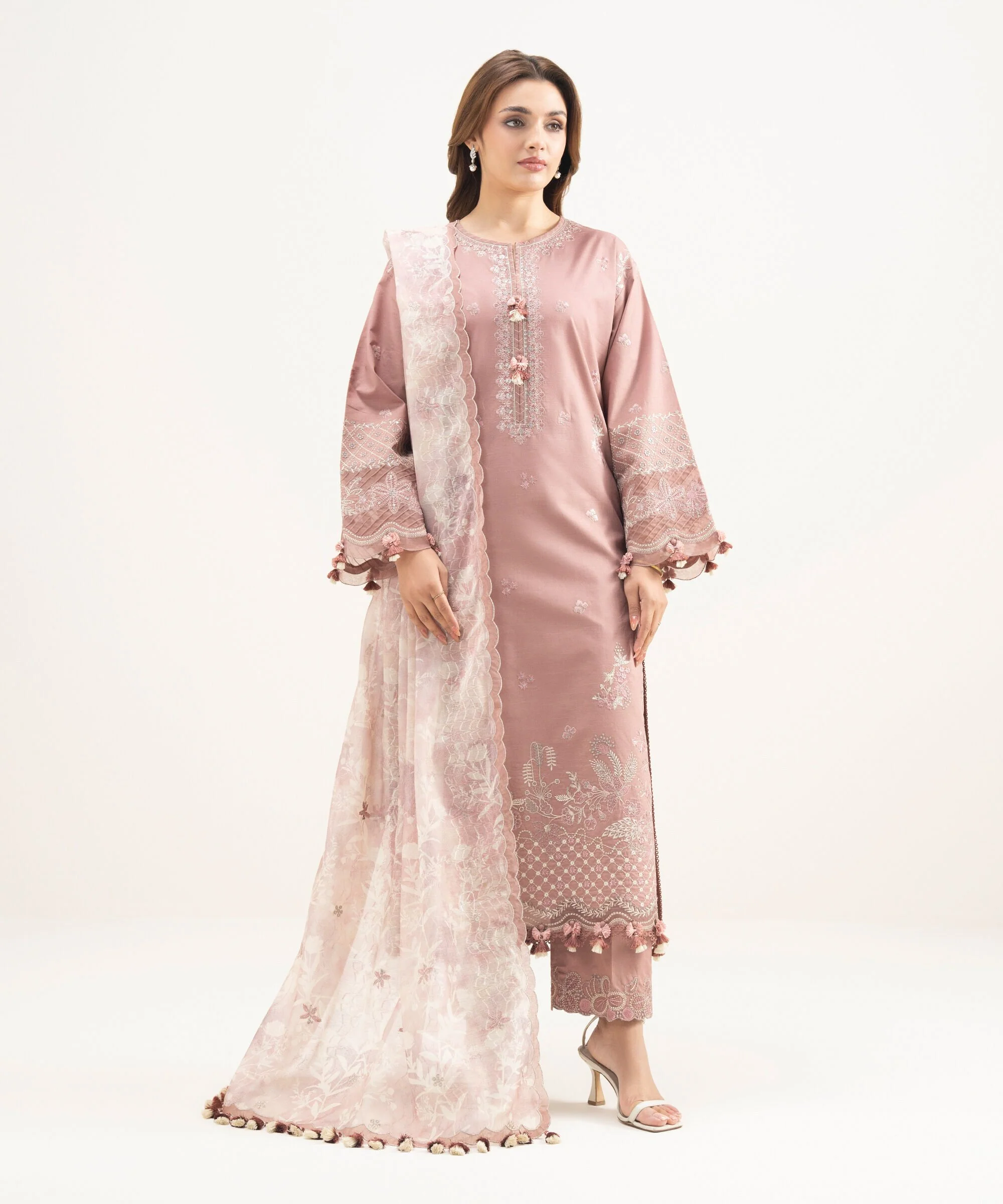 Sapphire PESUS26V016B Embroidered Cotton Jacquard Suit Eid 1 2026