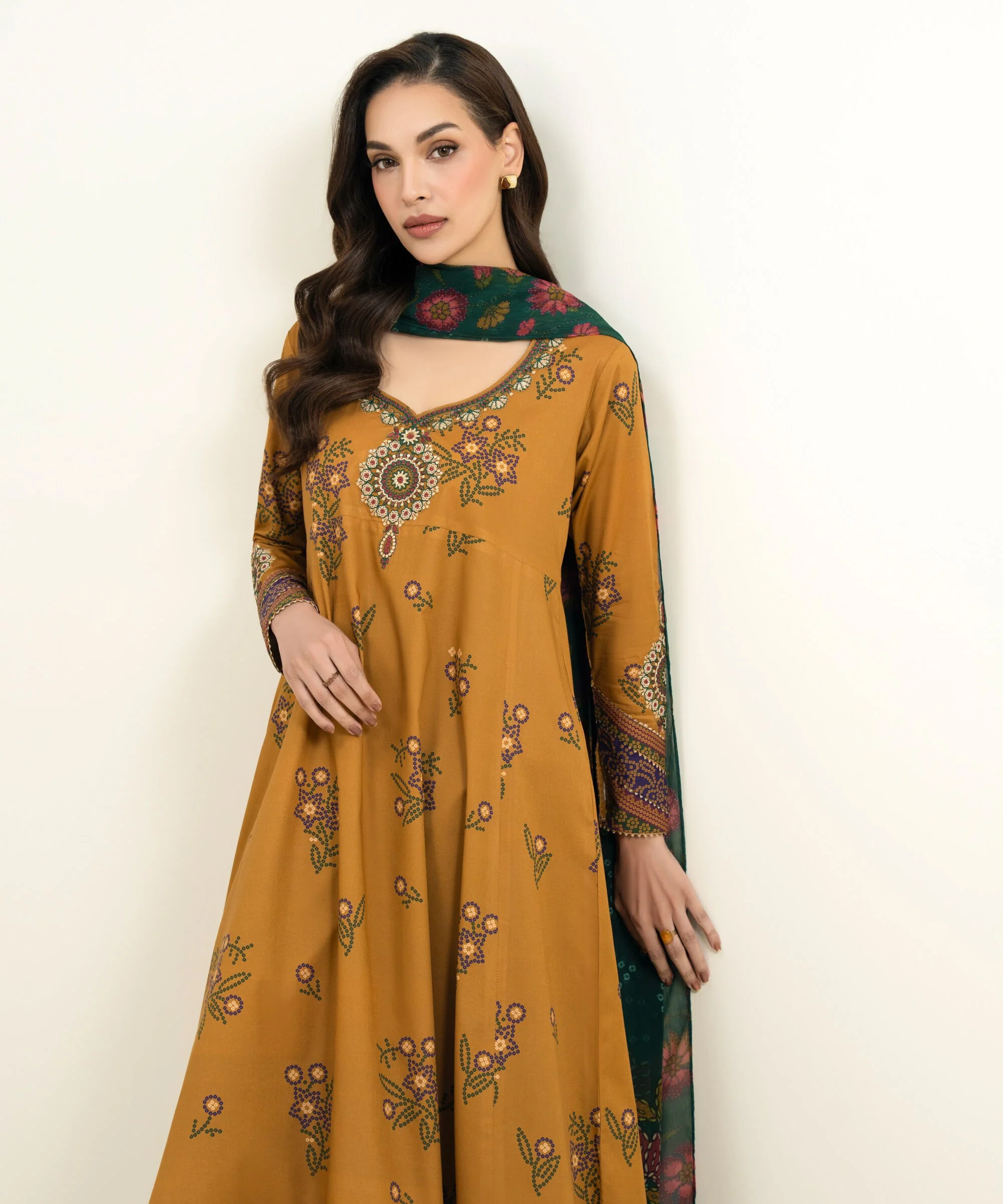 Sapphire PESUS26V130B Embroidered Cotton Satin Suit Eid 1 2026