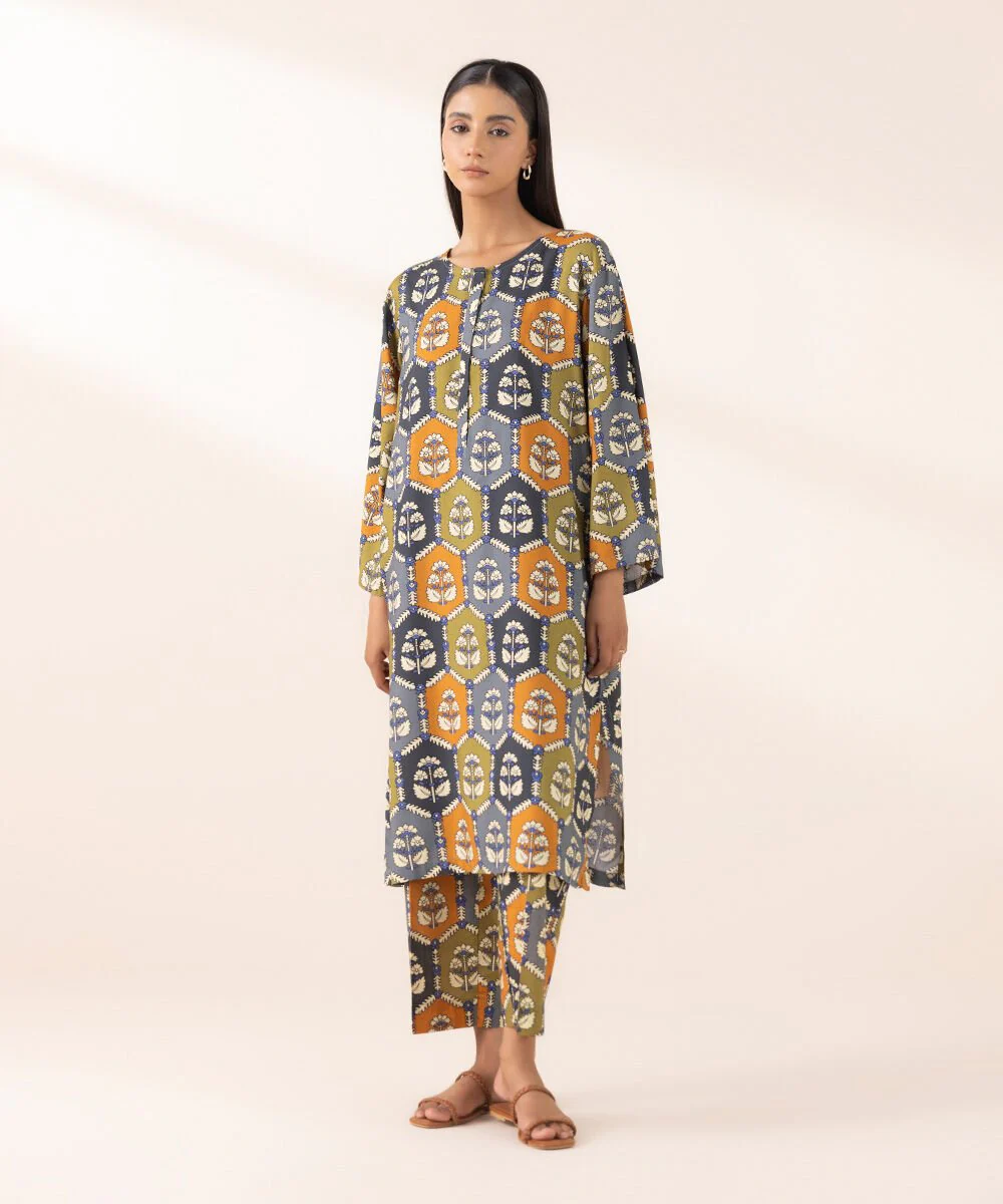 Sapphire Printed Arabic Lawn Shirt 2PBDF25V35ST Eid 1 RTW 2025