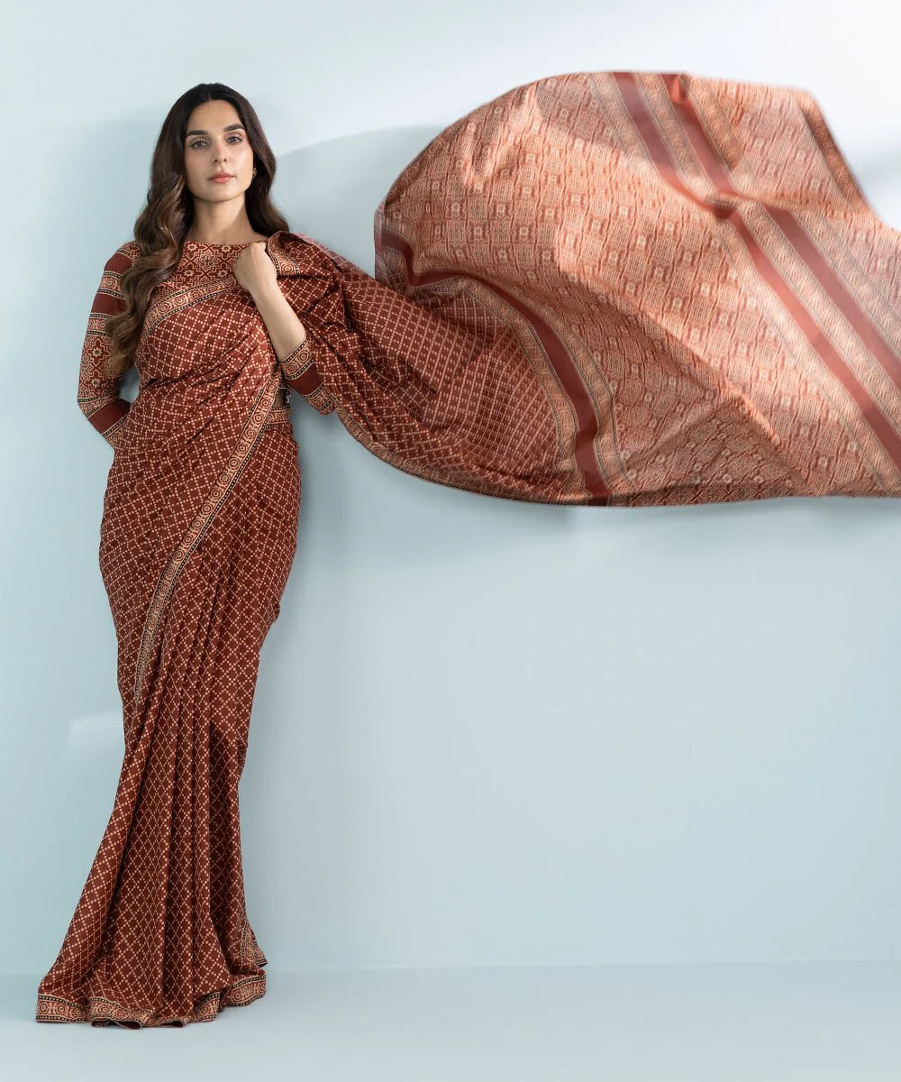 Sapphire Printed Lawn Saree 00002523MOM5 Eid 1 RTW 2025