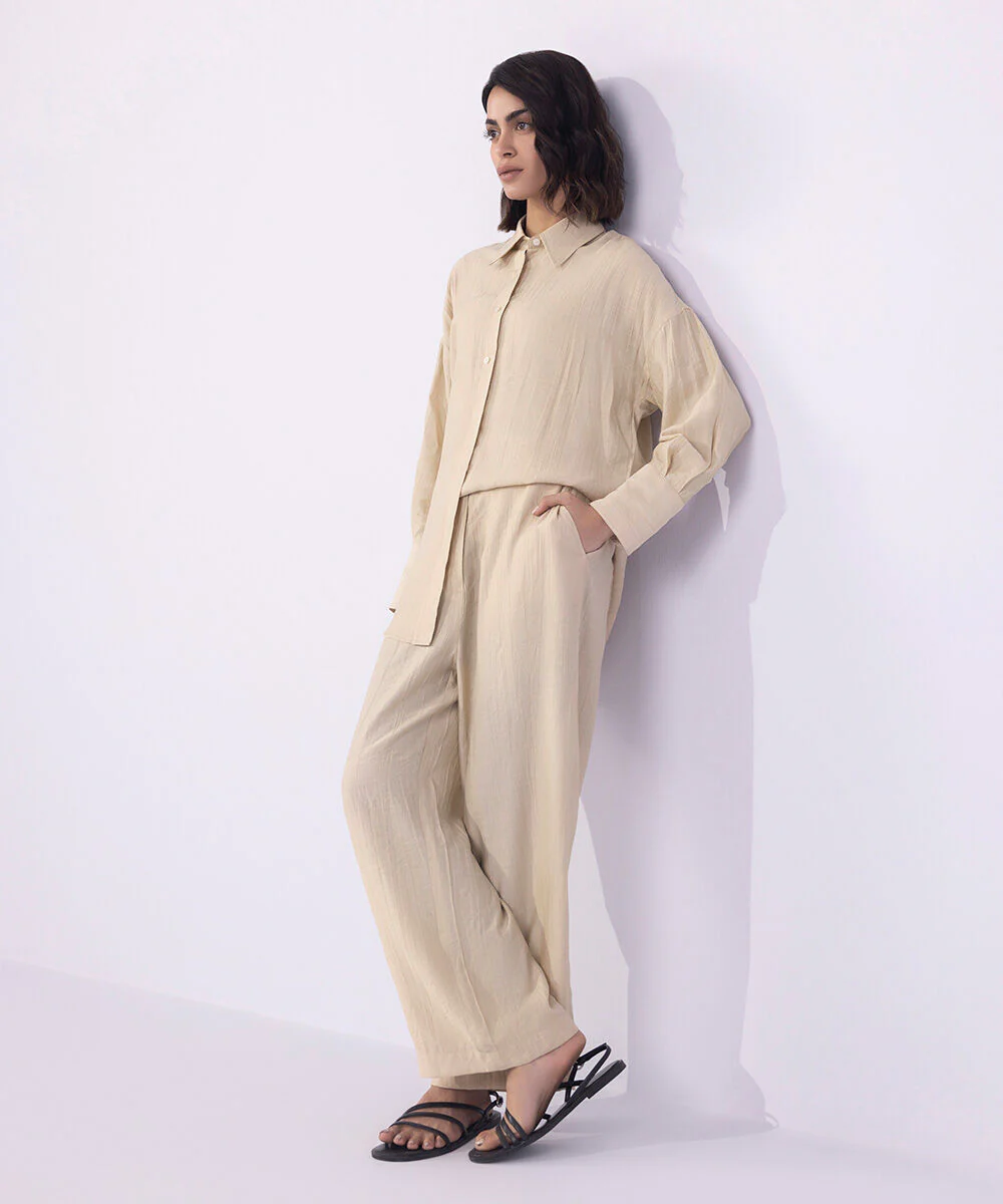 Sapphire Straight-Fit Textured Trousers WBTMS25V2016 West RTW 2025