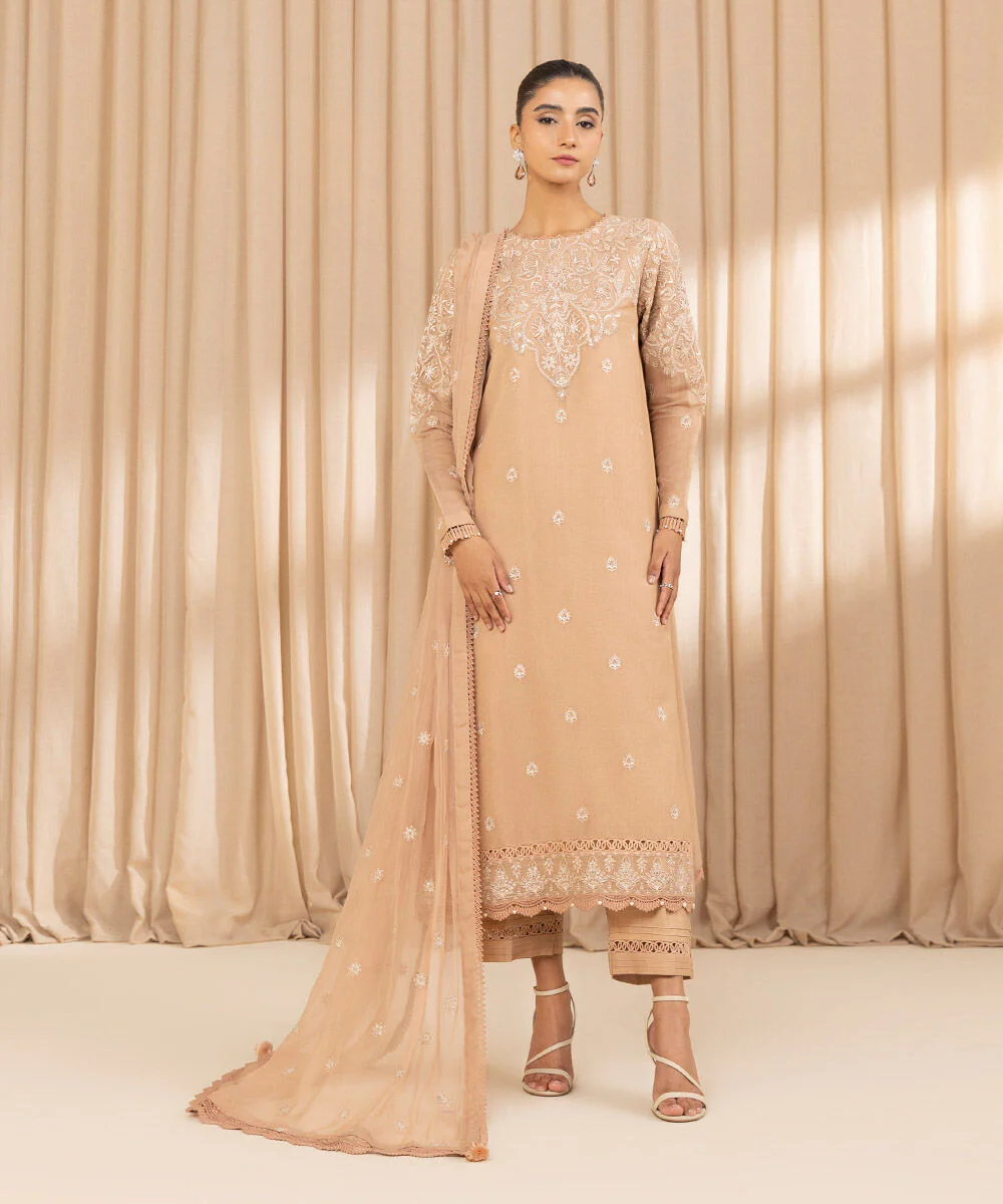 Sapphire U3FELX25V222 3 Piece Embroidered Net Suit Luxe Eid 1 2025 - Image 2