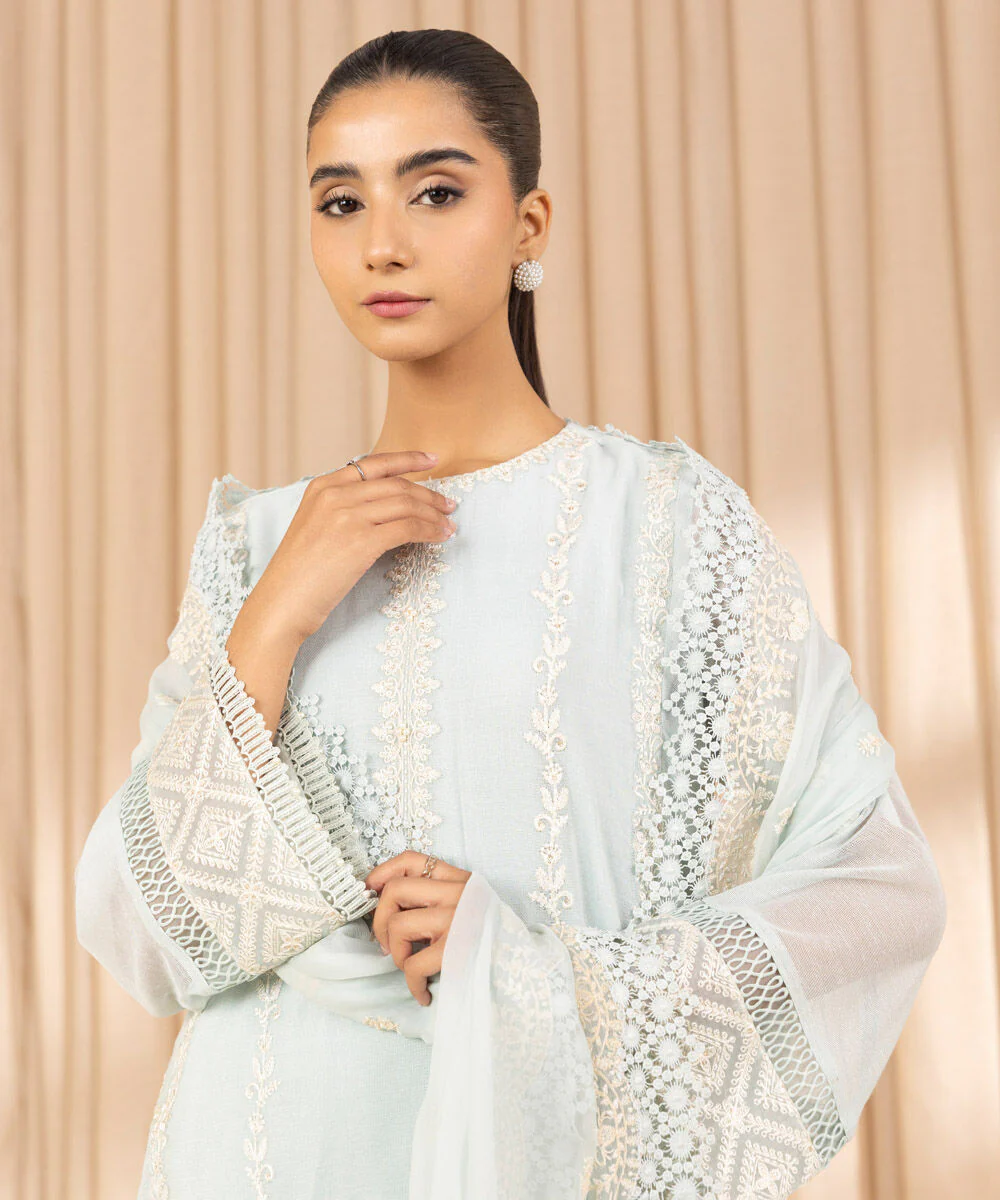 Sapphire U3FELX25V223 3 Piece Embroidered Net Suit Luxe Eid 1 2025 - Image 2