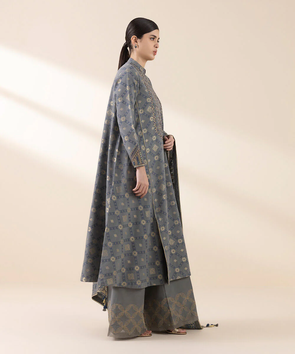 Sapphire U3PEJQ25V213 3 Piece Embroidered Jacquard Suit Jacquard Eid 1 2025 - Image 2
