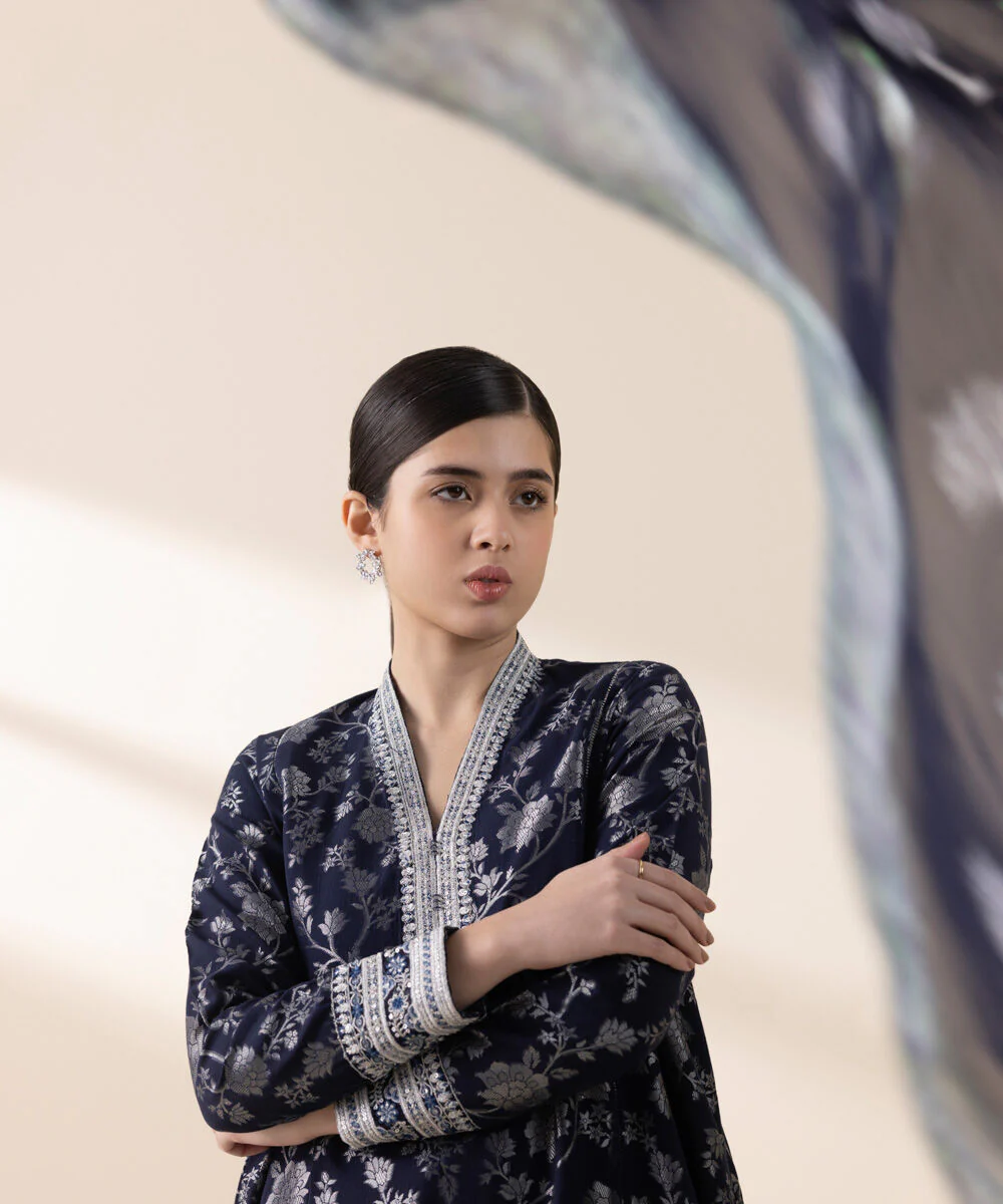 Sapphire U3PEJQ25V216 3 Piece Embroidered Jacquard Suit Jacquard Eid 1 2025 - Image 2