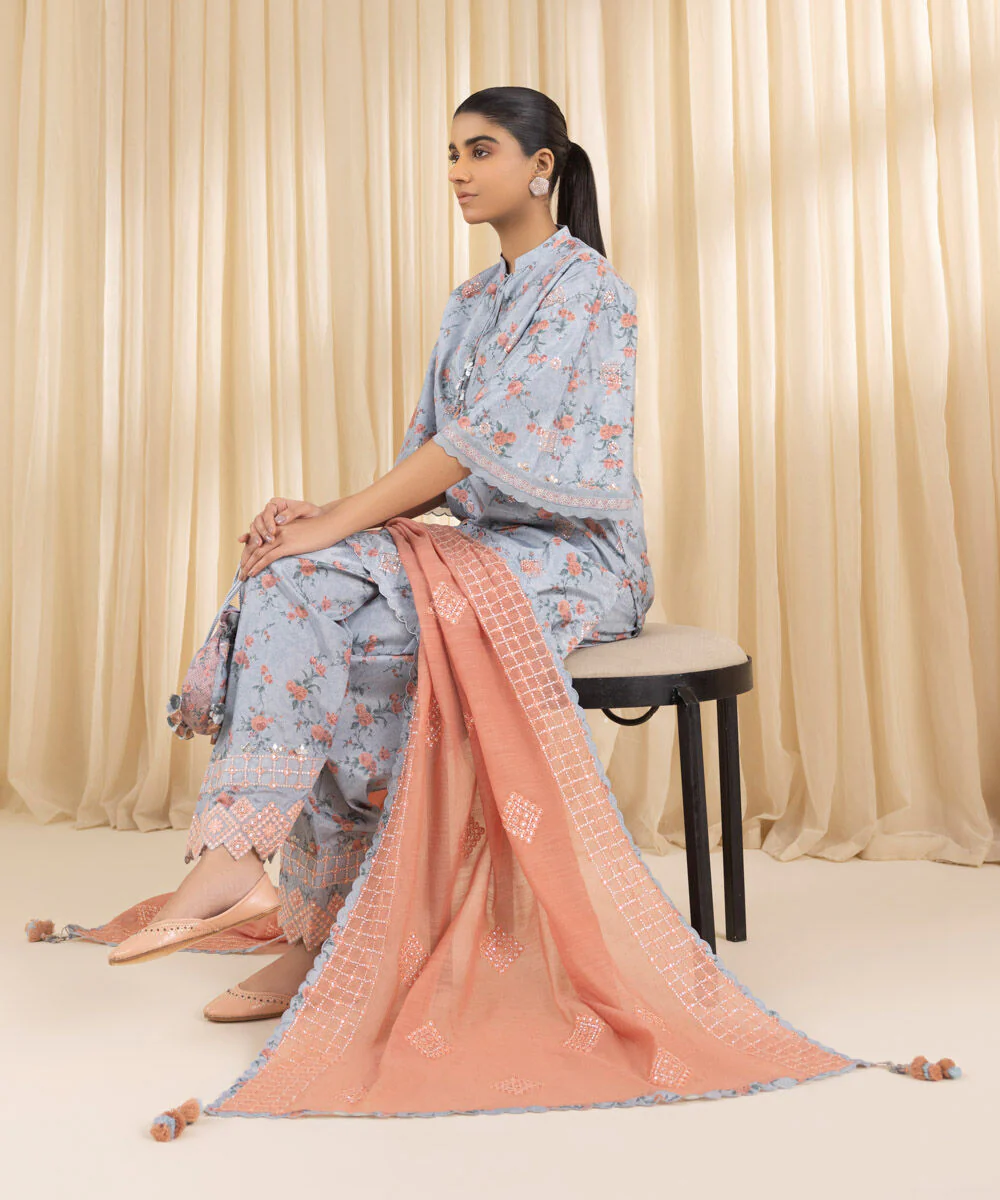 Sapphire U3PESG25V257 3 Piece Embroidered Silk Suit Silk Eid 1 2025