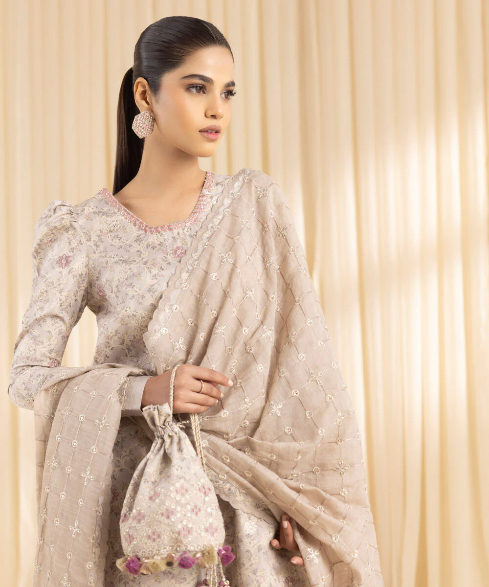 Sapphire U3PESG25V260 3 Piece Embroidered Silk Suit Silk Eid 1 2025 - Image 2