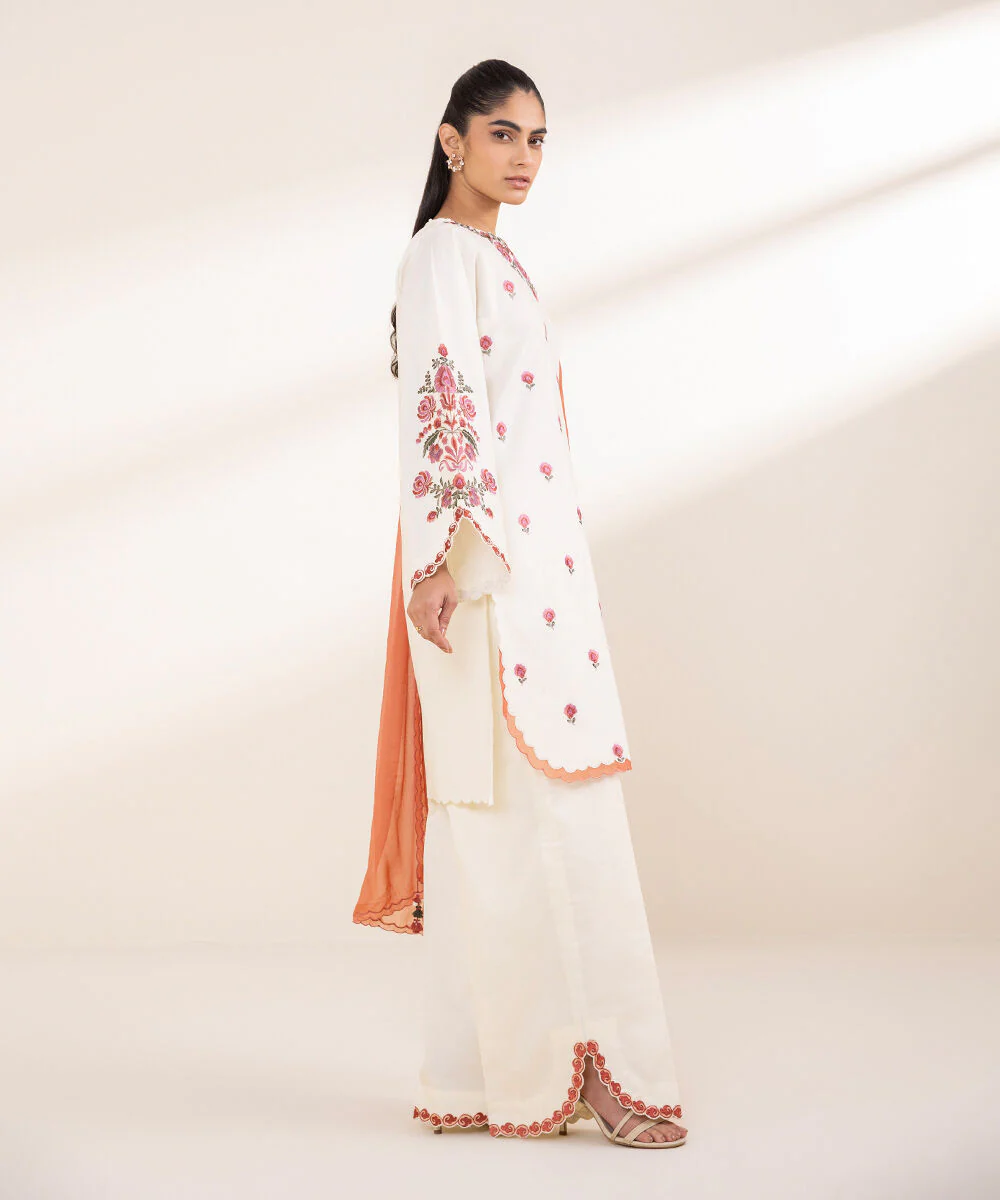 Sapphire U3PEST25V210 3 Piece Embroidered Crosshatch Suit Statement Eid 1 2025 - Image 2