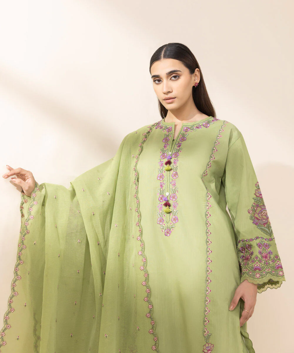 Sapphire U3PEST25V212 3 Piece Embroidered Crosshatch Suit Statement Eid 1 2025 - Image 2