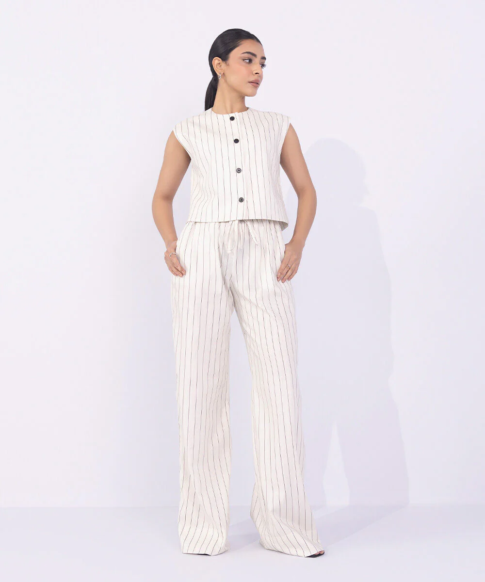 Sapphire Wide-Leg Textured Trousers WBTMS25V2018 West RTW 2025