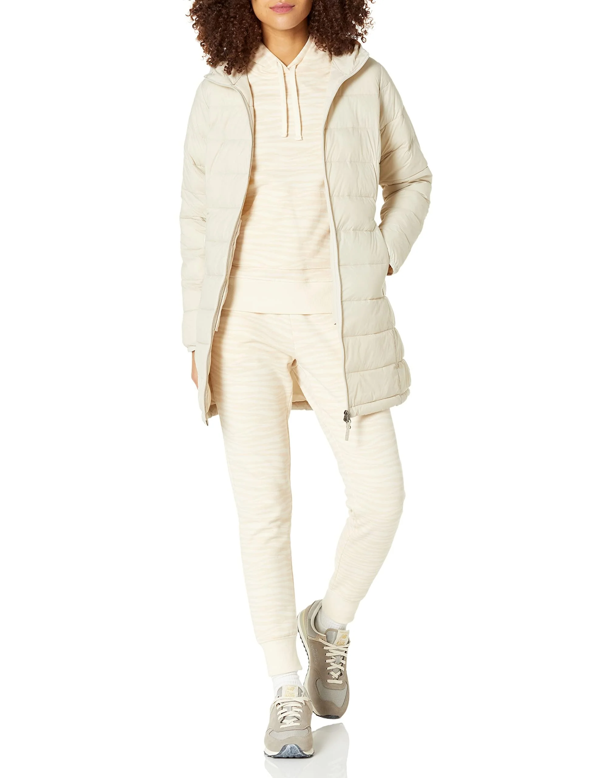 Stone Comfortable & Cozy: Women's Slim Fit Hooded Puffer Jacket - AmEss