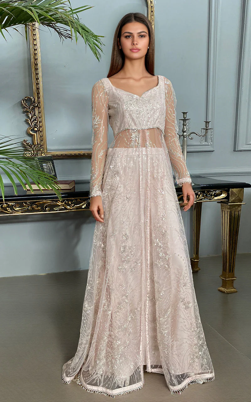 Thread & Motifz Net Embroidered Dress With Skirt 9267 Formal Pret 2024