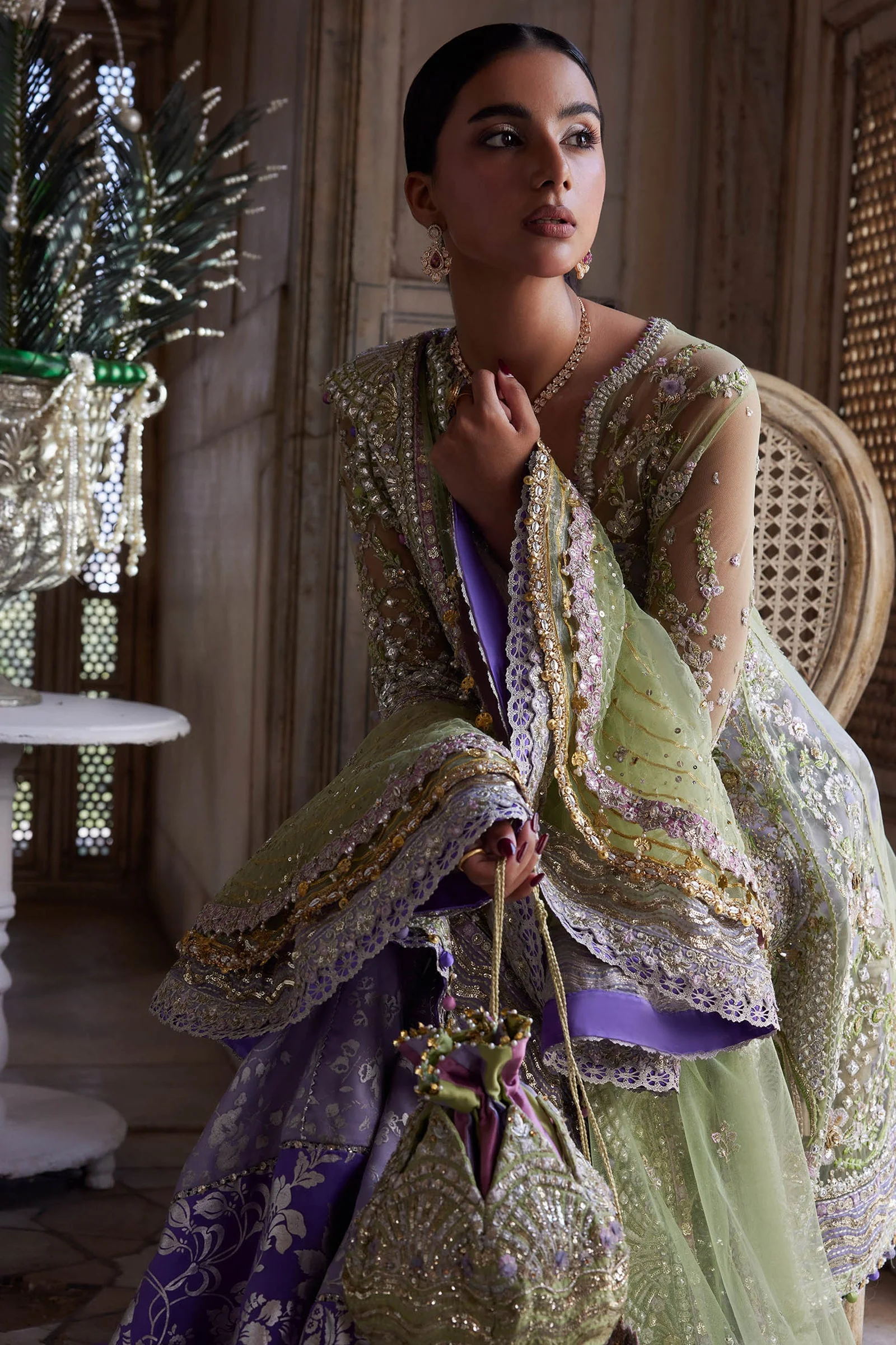 Zaha By Khadija Shah Mehré-Lilac (ZC25-07) Gossamer Wedding Collection 2025 - Image 2