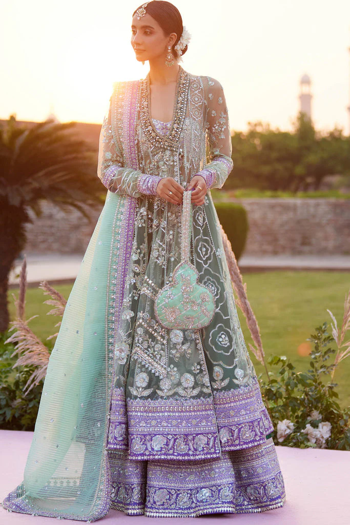 Zaha By Khadija Shah Zarqah-E-Pistachio (ZC25-03) Gossamer Wedding Collection 2025