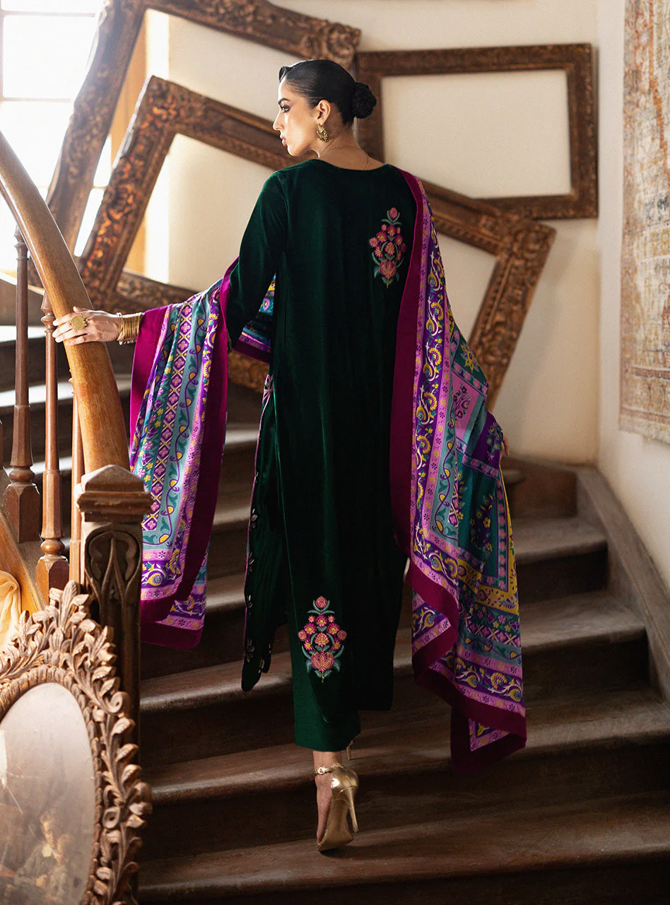Zainab Chottani Eden Long Shirt Velura Velvet Edit 2025 - Image 2