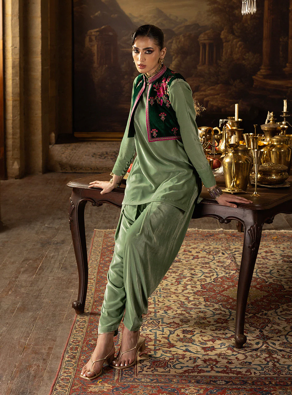 Zainab Chottani Jade Bolero Velura Velvet Edit 2025