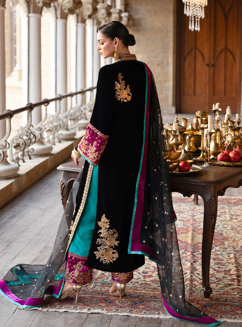 Zainab Chottani Siya Long Shirt Velura Velvet Edit 2025 - Image 2