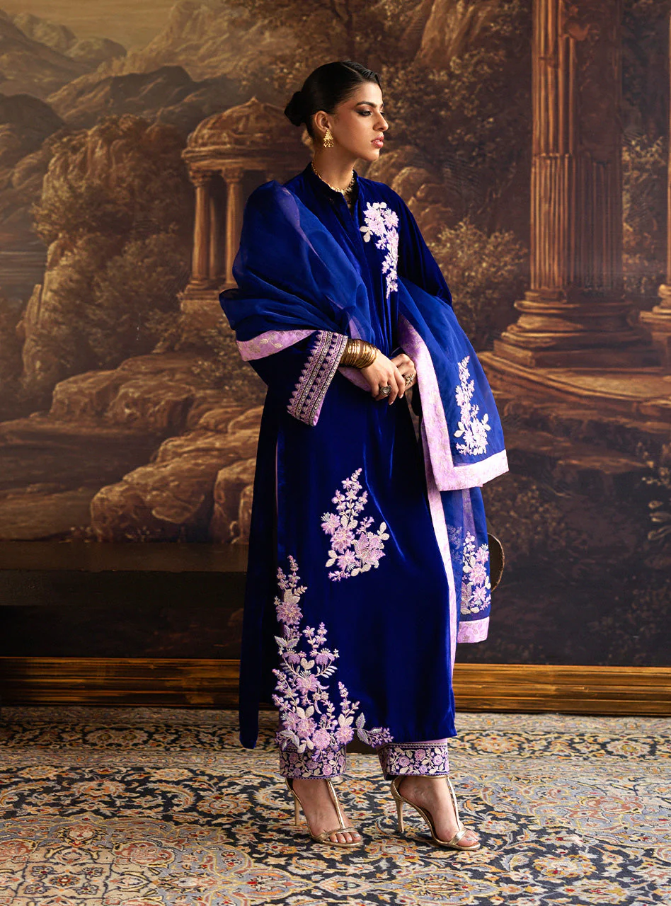 Zainab Chottani Zelin Long Shirt Velura Velvet Edit 2025