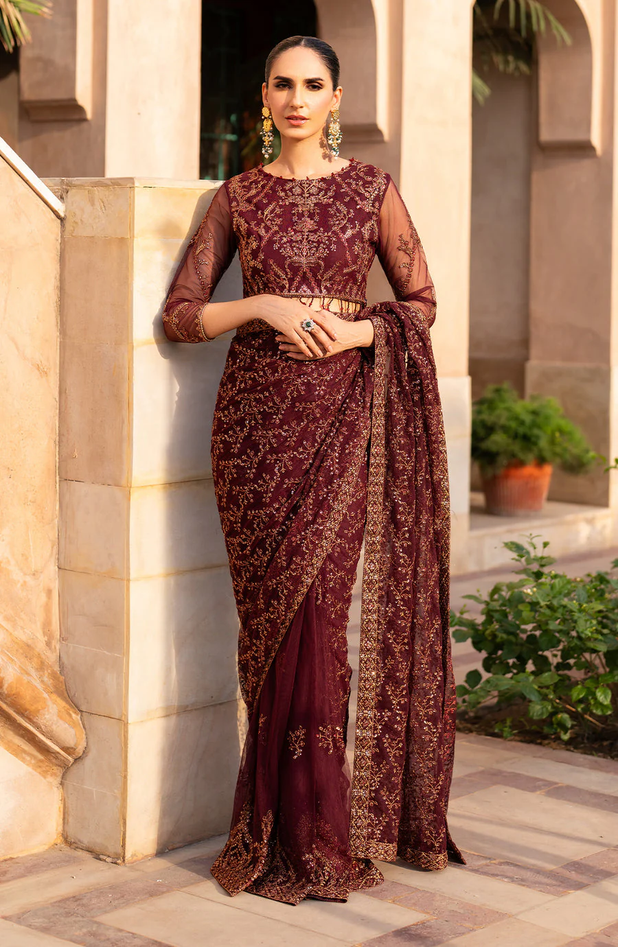 Zarif SBA-01 Elif Sahiba Embroidered Net 2025