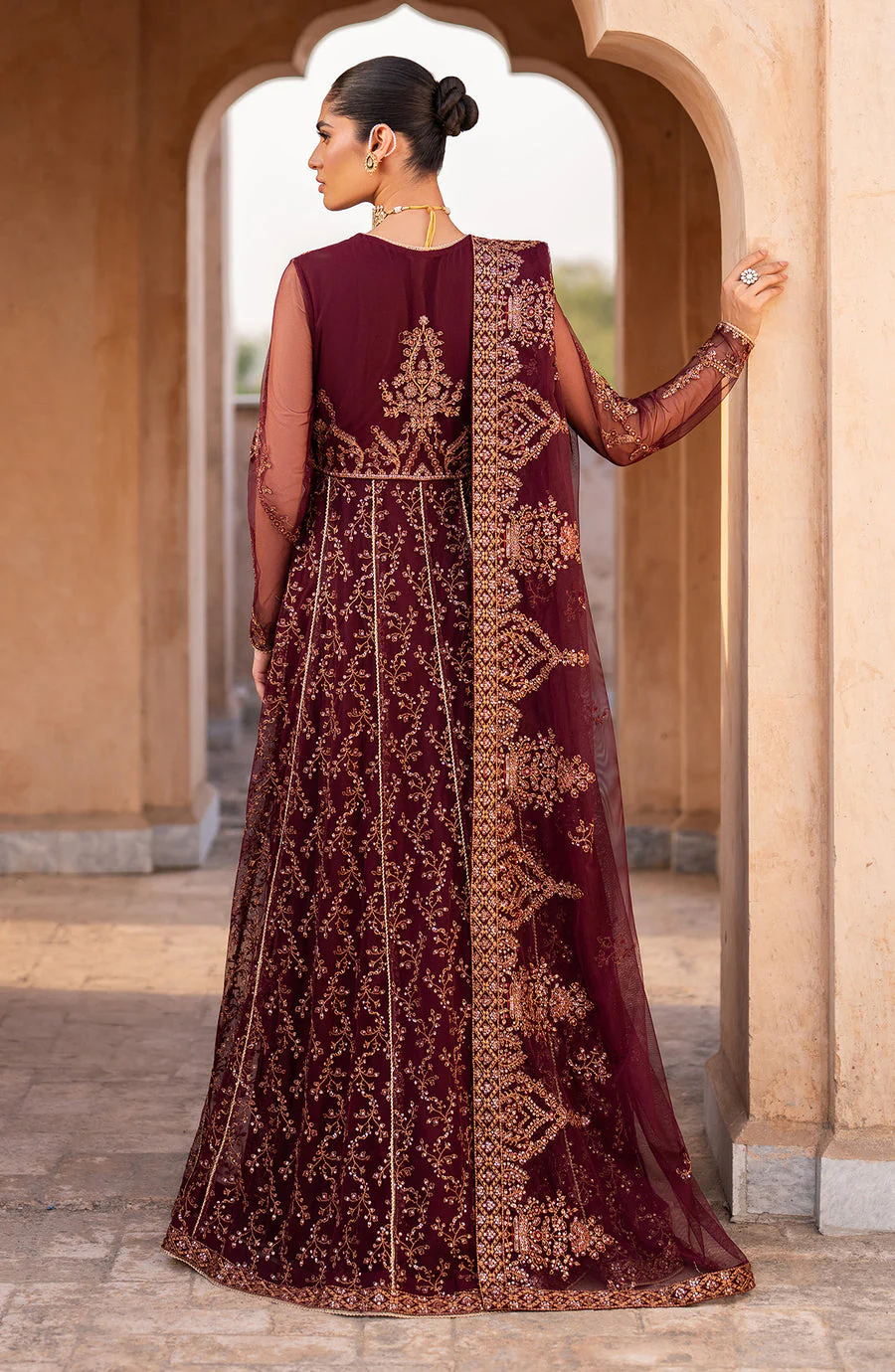Zarif SBA-01 Elif Sahiba Embroidered Net 2025 - Image 2